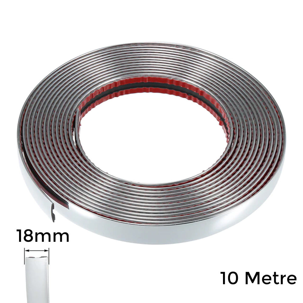 Yapışkanlı Nikelaj Şerit Bant Çıta 18mm 10 Metre Krom