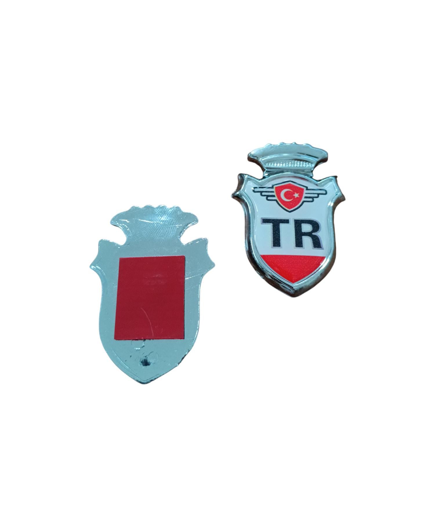 Tr Yazılı Türk Bayraklı  Arma Damla Etiket Kırmızı 2'li