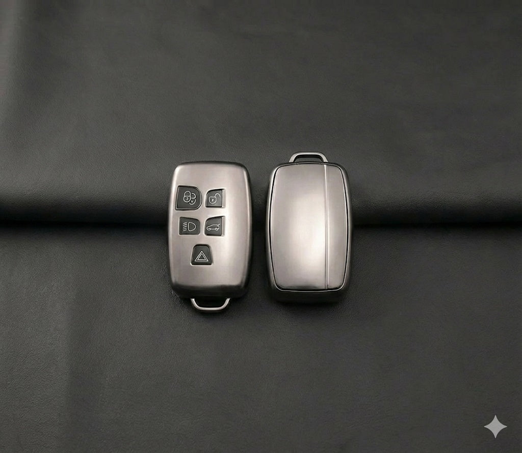 Land Rover Range Rover 2010-2018 Uyumlu Smart 3 Buton Silikon Oto Anahtar Kumanda Kabı Kılıf Gri