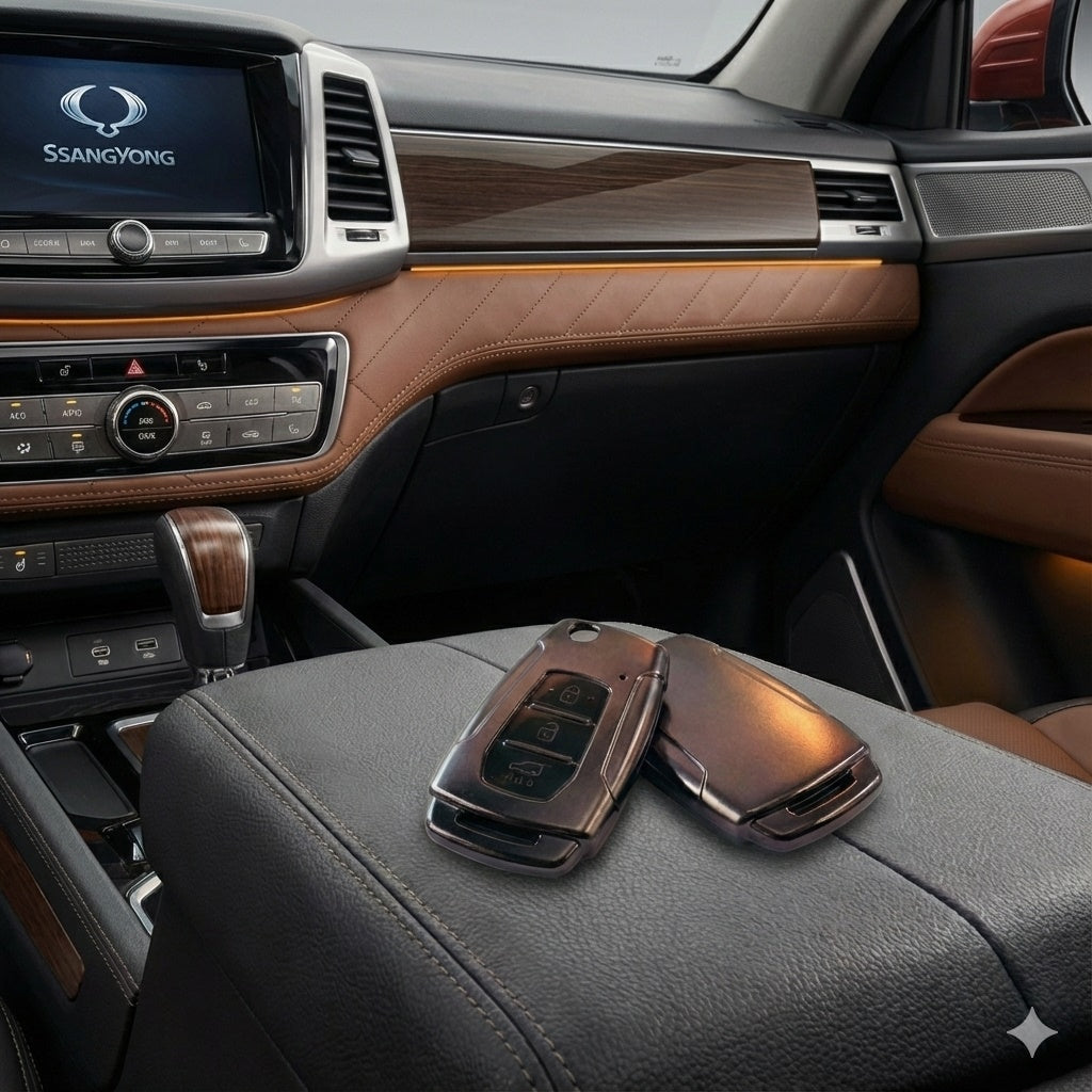 Torres Musso Korando Uyumlu Smart 3 Buton Silikon Oto Anahtar Kumanda Kabı Kılıf Gri