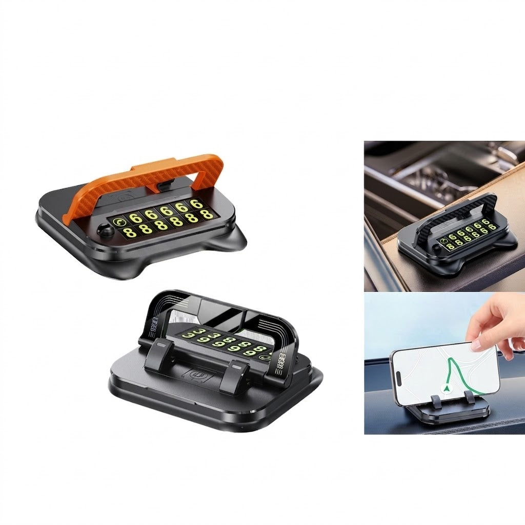 Araç İçi Torpido Üstü Numaratörlü Telefon Tutucu Stand Siyah