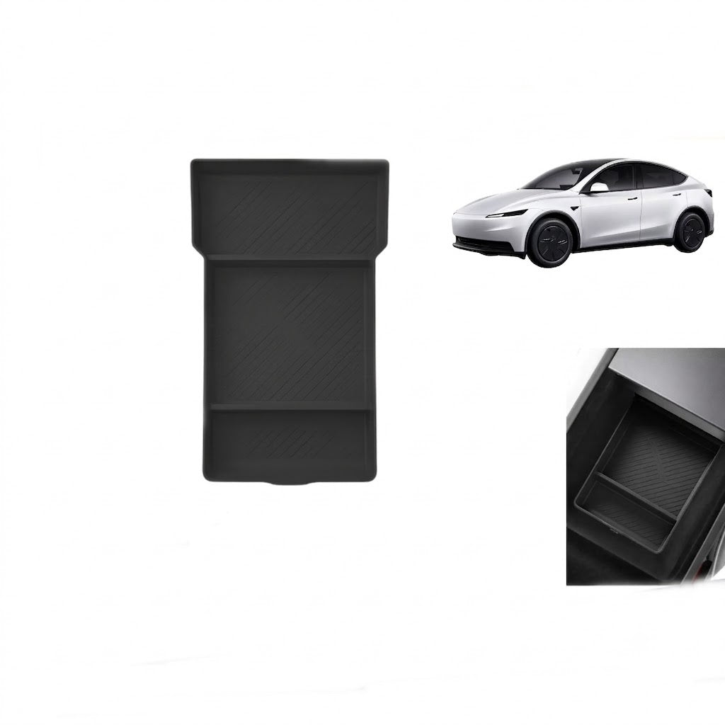 Tesla Model Y Juniper 2025+ Uyumlu Orta Konsol Düzenleyici Raf Saklama Kutusu Siyah