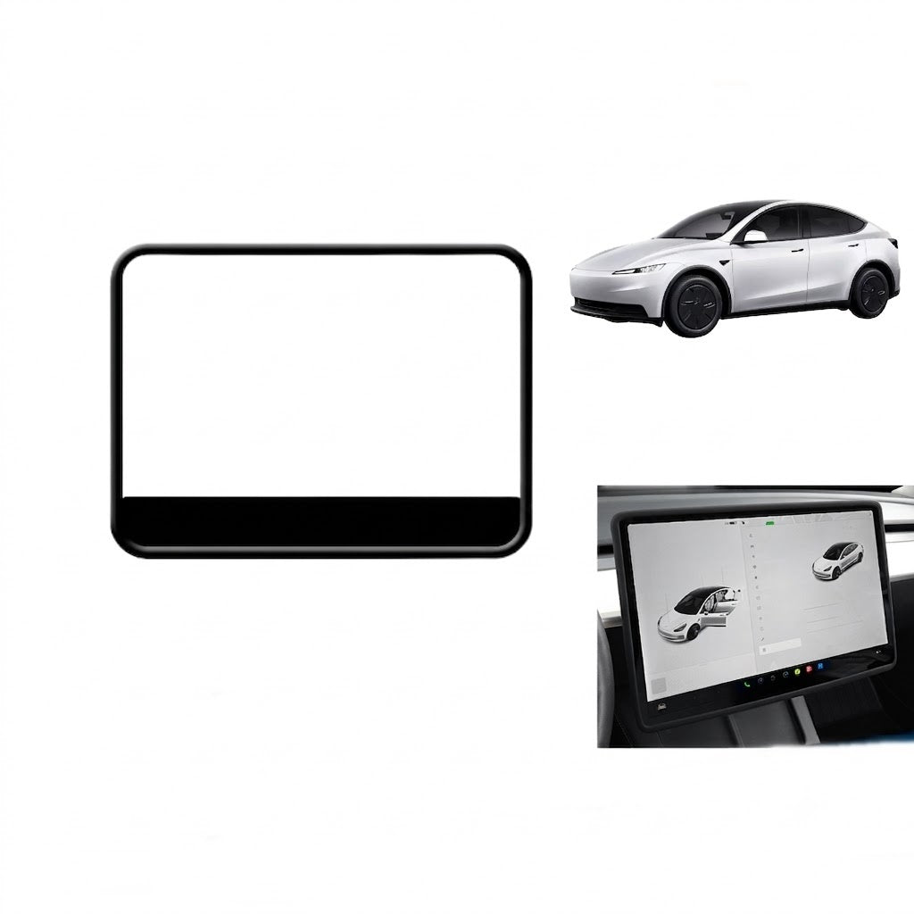 Tesla Model Y Standart ve Juniper Uyumlu Multimedya Ön Ekran Kenar Koruyucu Silikon Çerçeve Trim 1 Adet Siyah