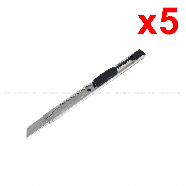 Metal Dar Maket Bıçağı İnce Falçata 9mm 5 Adet