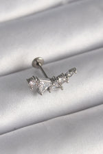 316L Çelik Gümüş Renk Zirkon Taşlı Tragus Piercing