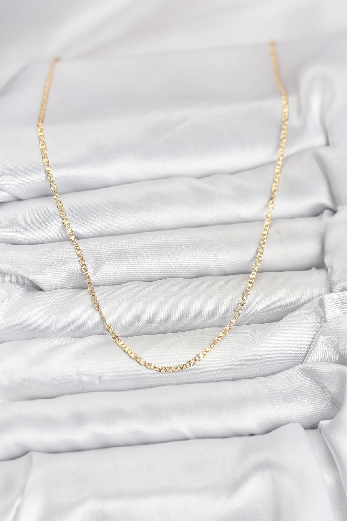 CM 14K Gold Renk Pirinç Lazer Model 60 cm Kadın Kolye