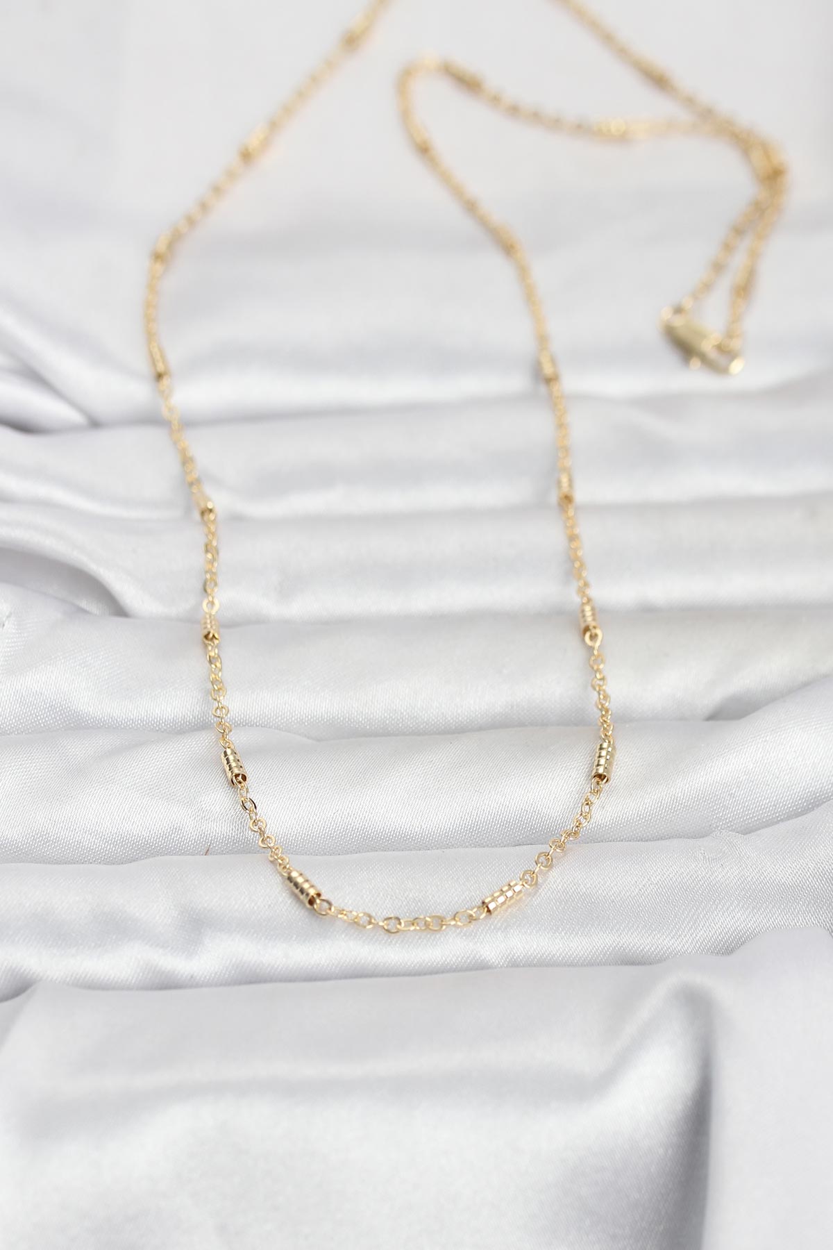 CM 14K Gold Renk Bar Zincir Model 60 cm Kadın Kolye