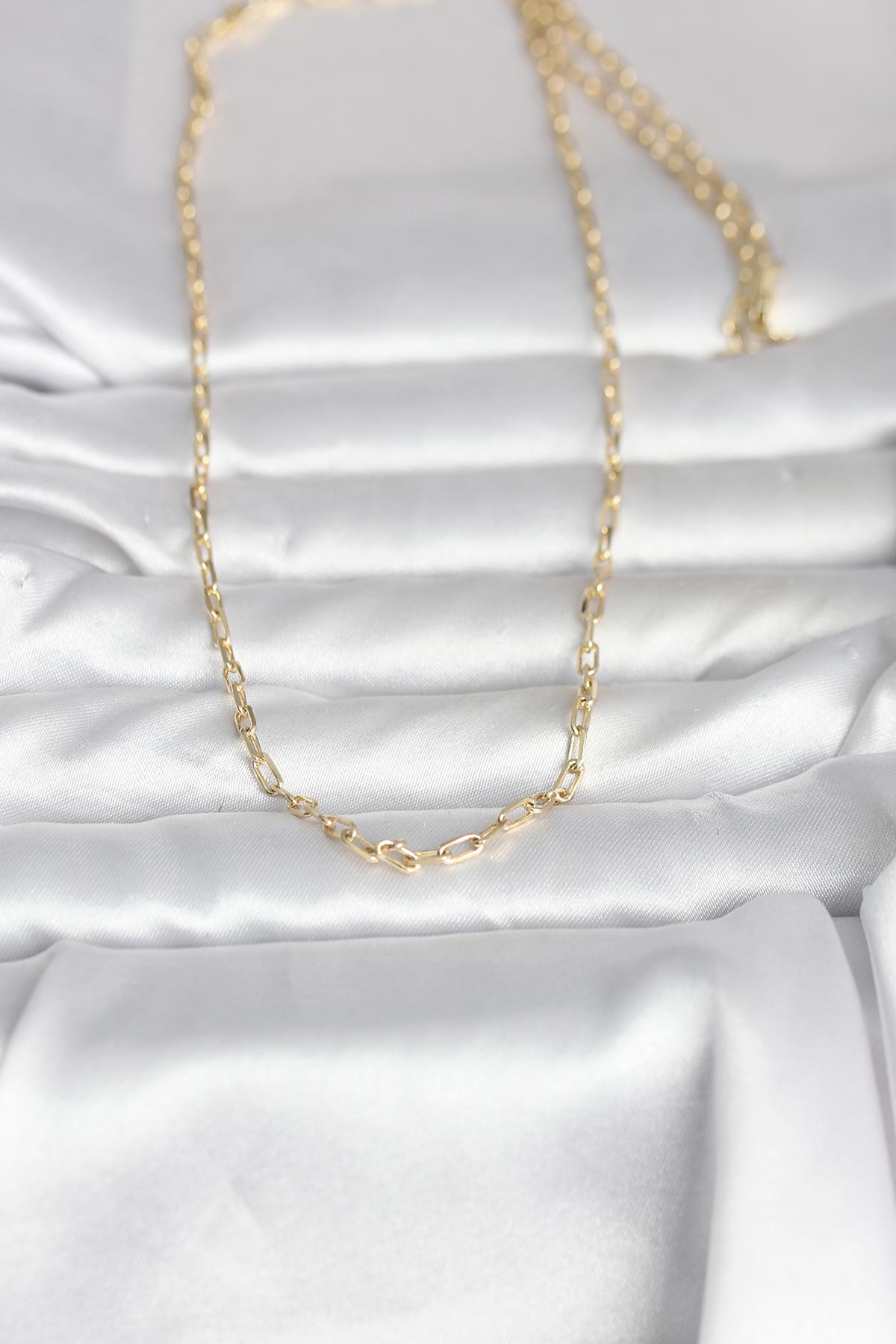 CM 14K Gold Renk Ataç Zincir Model 50 cm Kadın Kolye