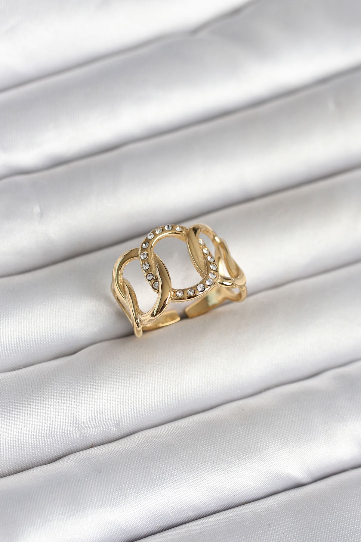 316L Çelik Gold Renk Samanyolu Model Kadın Yüzük