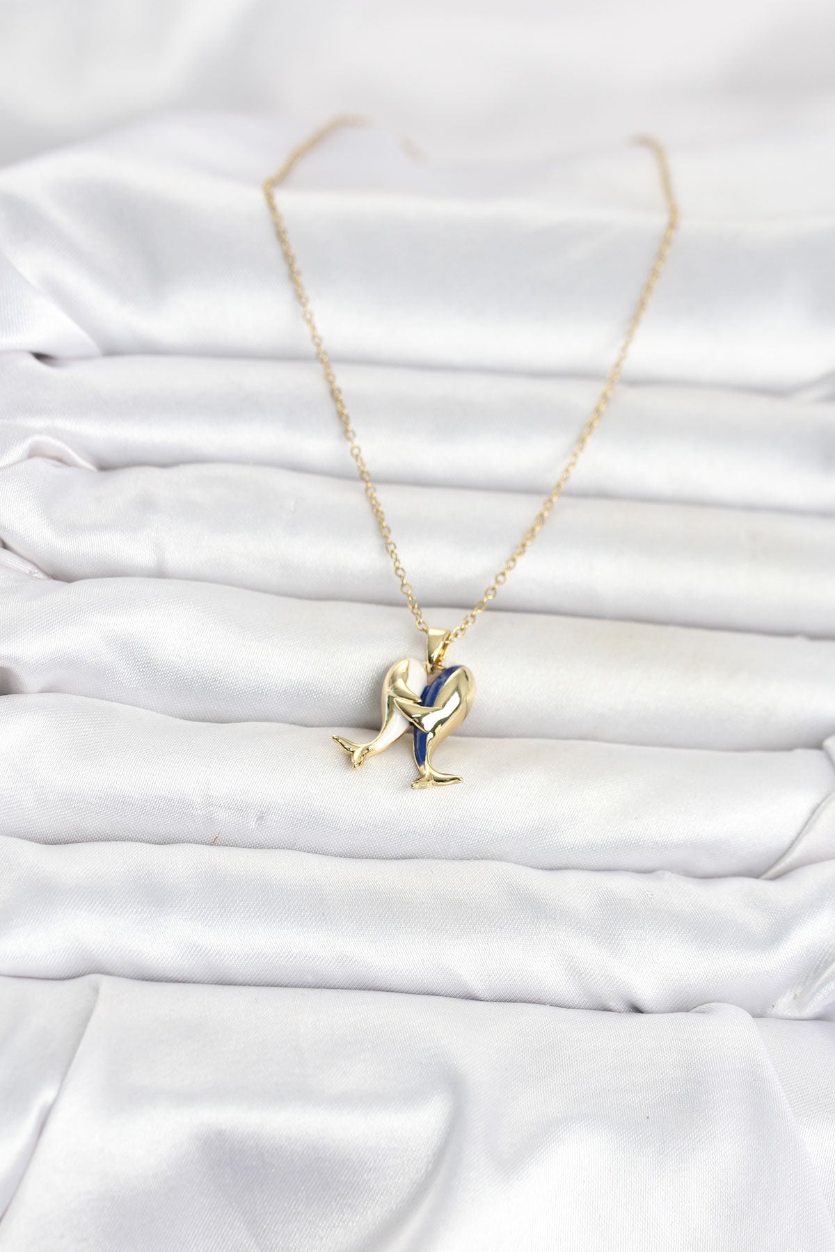 316L Çelik Zincir Gold Renk Dolphin Model Kadın Kolye