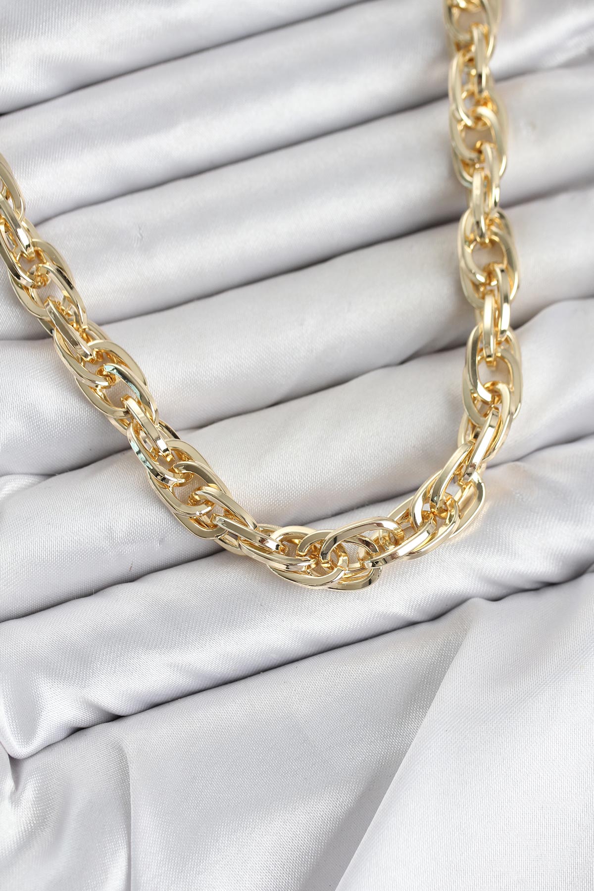 CM Kalın Burgu Model Gold Renk 60 cm Kadın Kolye