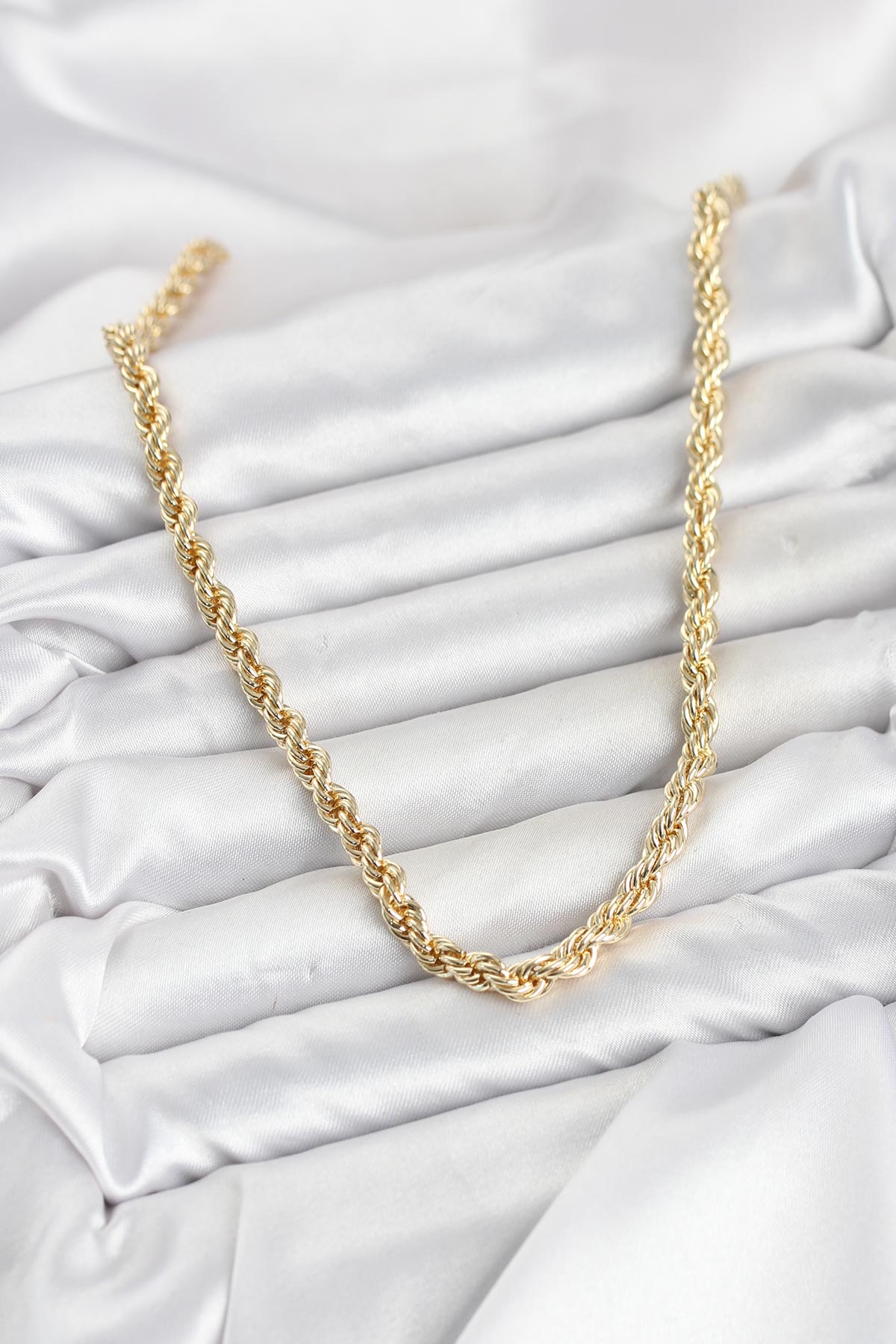 CM Burgu Model Gold Renk Pirinç 60 cm Kadın Kolye