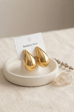 316L Çelik Gold Renk Damla Model Küpe