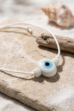 Handmade Bohem Beyaz Nazar Kolye