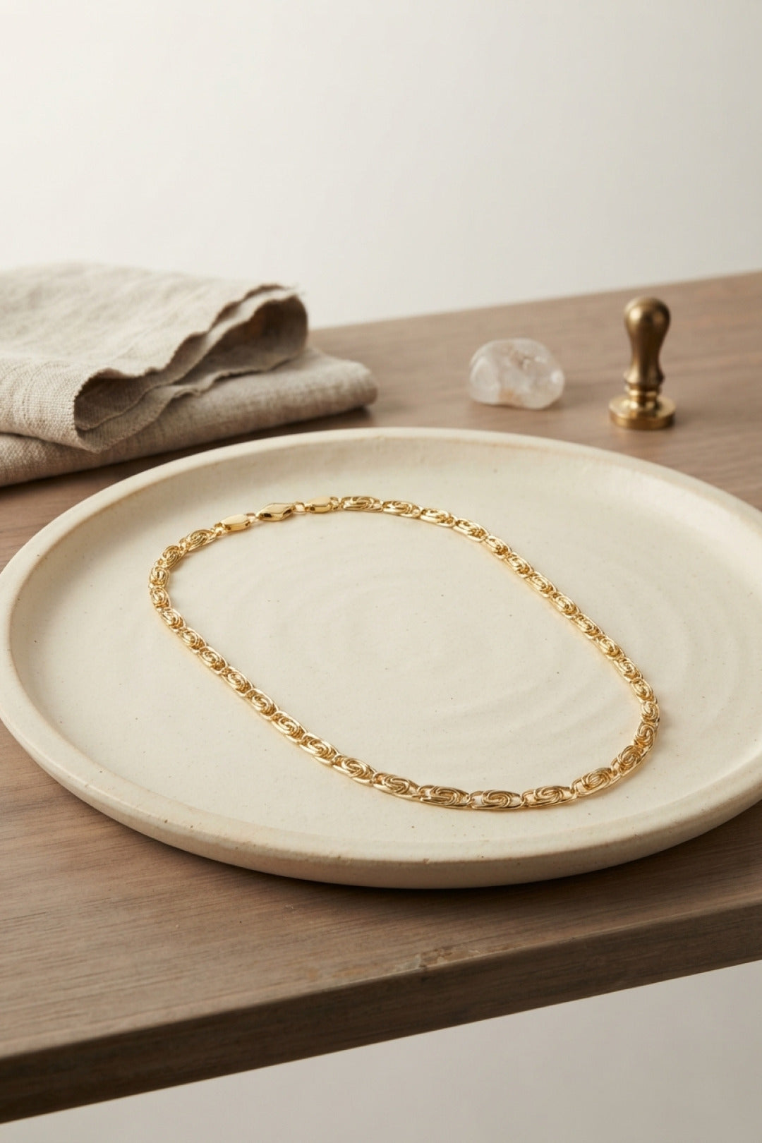 CM Yay Model Gold Renk 50 cm Kadın Kolye
