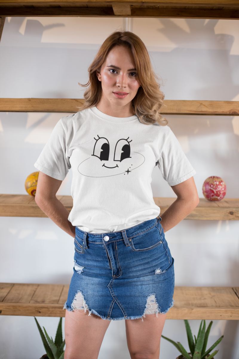 Unisex Erkek/Kadın Özel Baskılı Modern Fit %100 Pamuk Bisiklet Yaka T-Shirt