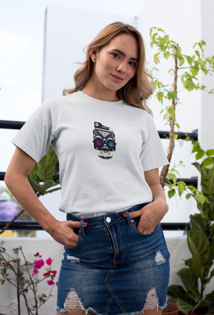 Kadın Özel Baskılı Modern Fit %100 Pamuk Bisiklet Yaka T-Shirt