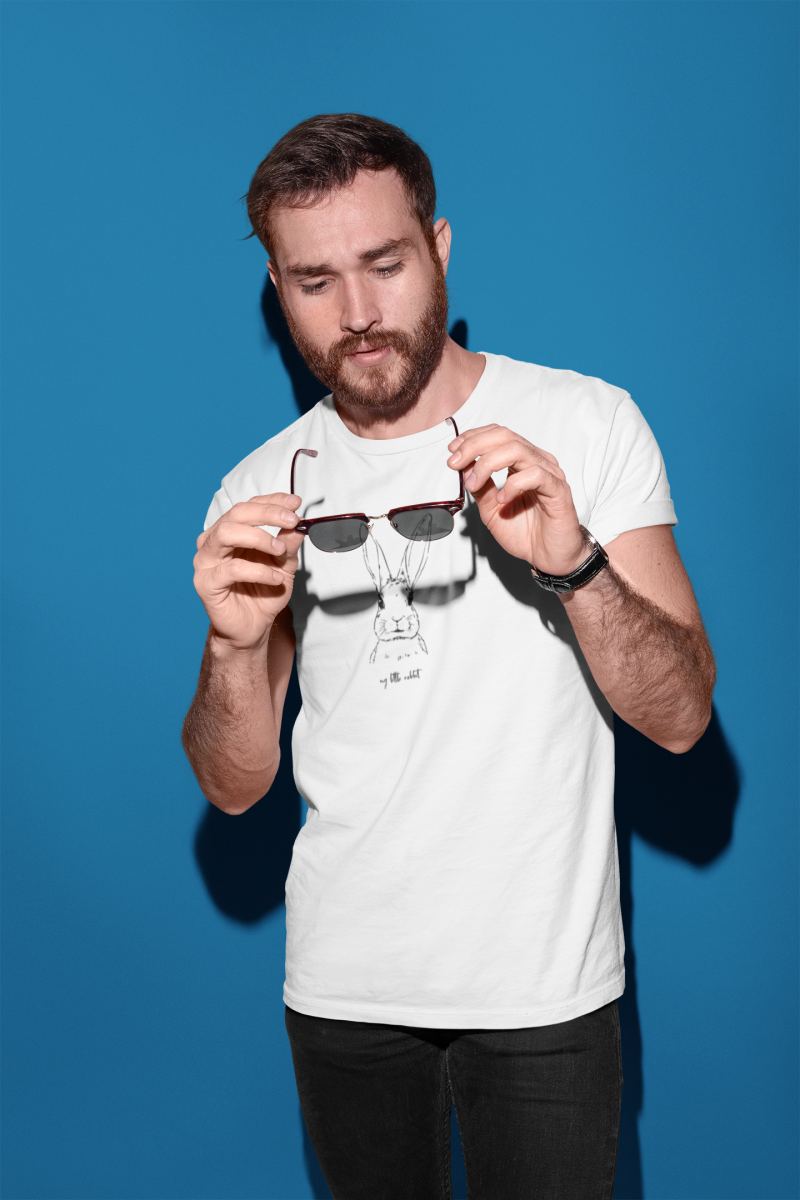 Erkek Özel Baskılı Modern Fit %100 Pamuk Bisiklet Yaka T-Shirt