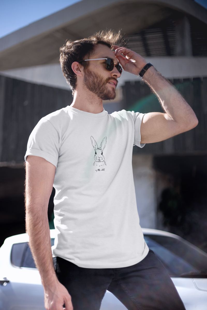 Erkek Özel Baskılı Modern Fit %100 Pamuk Bisiklet Yaka T-Shirt