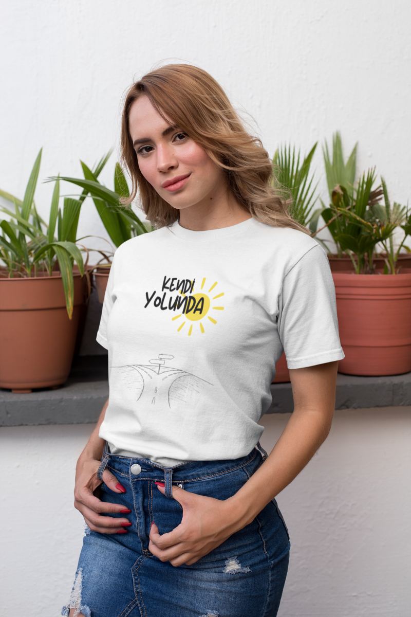 Unisex Erkek/Kadın Özel Baskılı Modern Fit %100 Pamuk Bisiklet Yaka T-Shirt