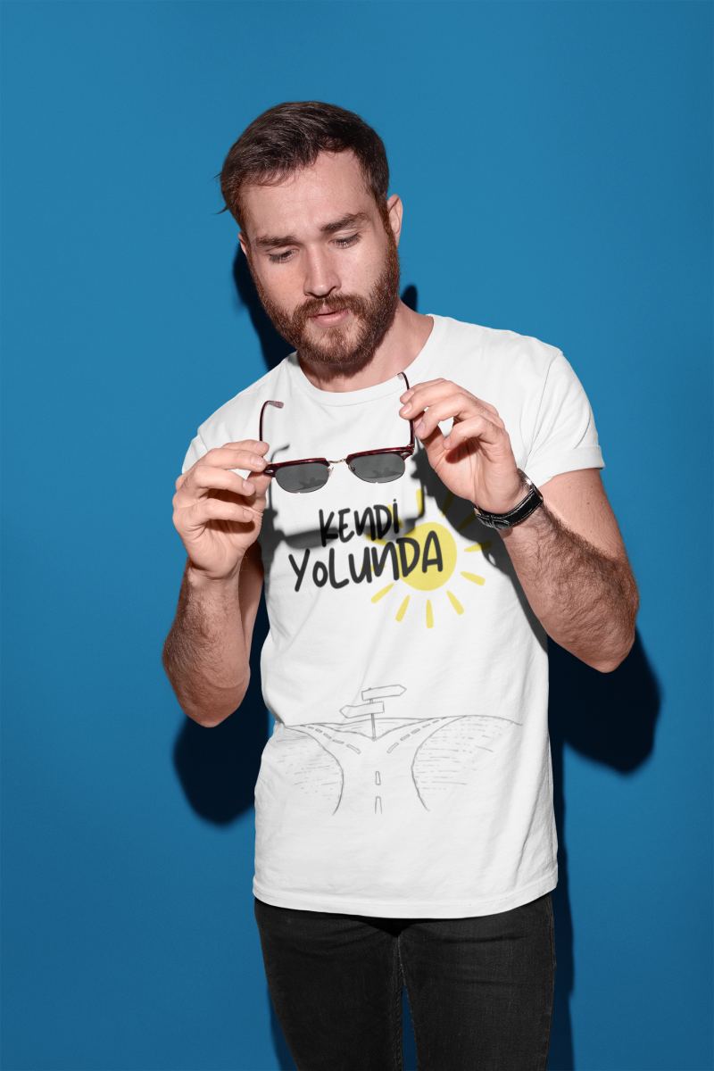 Unisex Erkek/Kadın Özel Baskılı Modern Fit %100 Pamuk Bisiklet Yaka T-Shirt