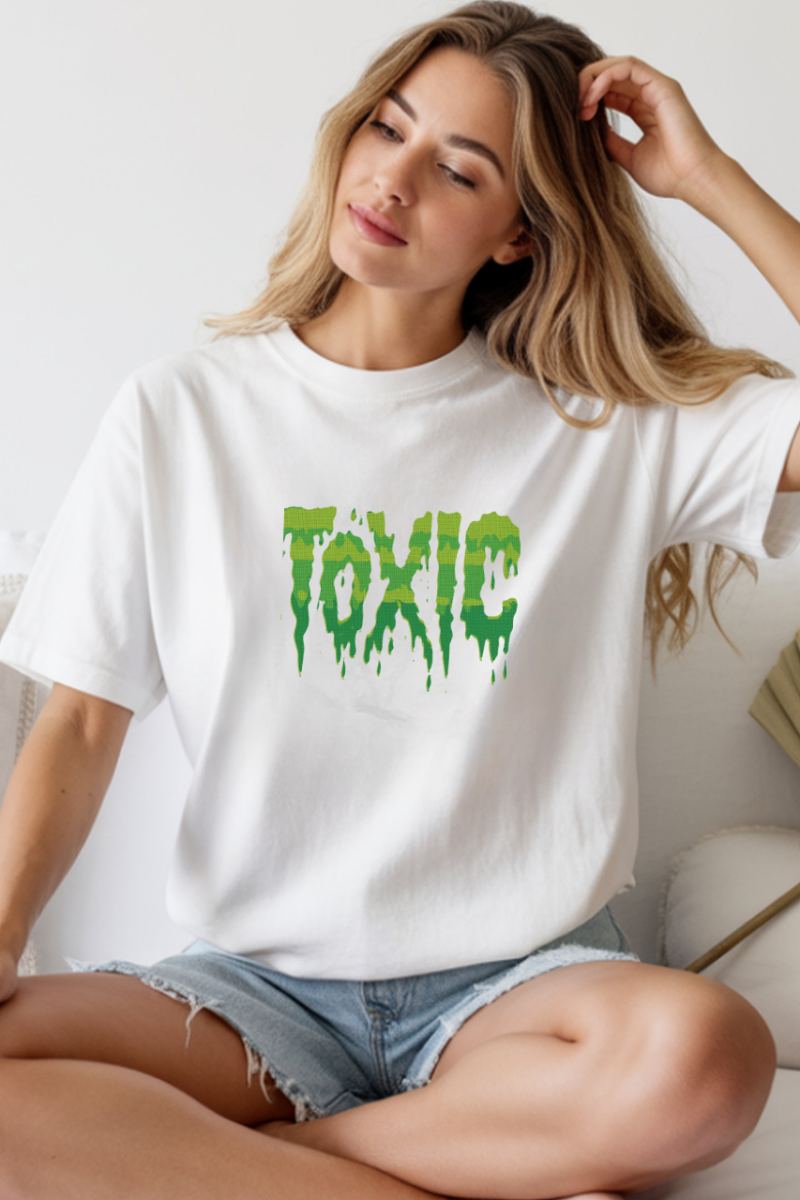 Unisex Oversize Baskılı T-Shirt  Pamuklu Süprem Kumaş Bisiklet Yakalı Kısa Kollu