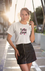 Kadın Özel Baskılı Modern Fit %100 Pamuk Bisiklet Yaka T-Shirt