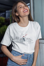 Kadın Özel Baskılı Modern Fit %100 Pamuk Bisiklet Yaka T-Shirt