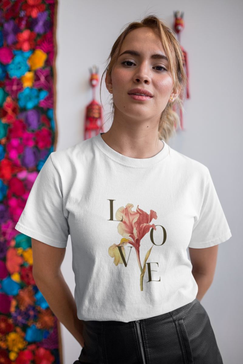Kadın Özel Baskılı Modern Fit %100 Pamuk Bisiklet Yaka T-Shirt