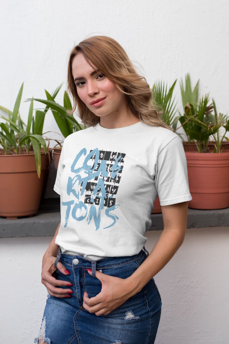 KADIN Özel Baskılı Modern Fit %100 Pamuk Bisiklet Yaka T-Shirt