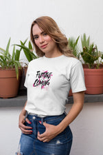 Kadın Özel Baskılı Modern Fit %100 Pamuk Bisiklet Yaka T-Shirt