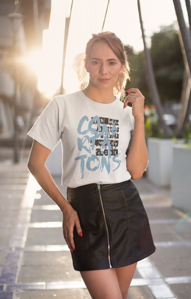 KADIN Özel Baskılı Modern Fit %100 Pamuk Bisiklet Yaka T-Shirt