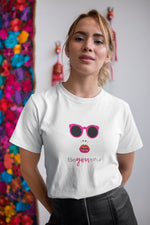 Kadın Özel Baskılı Modern Fit %100 Pamuk Bisiklet Yaka T-Shirt
