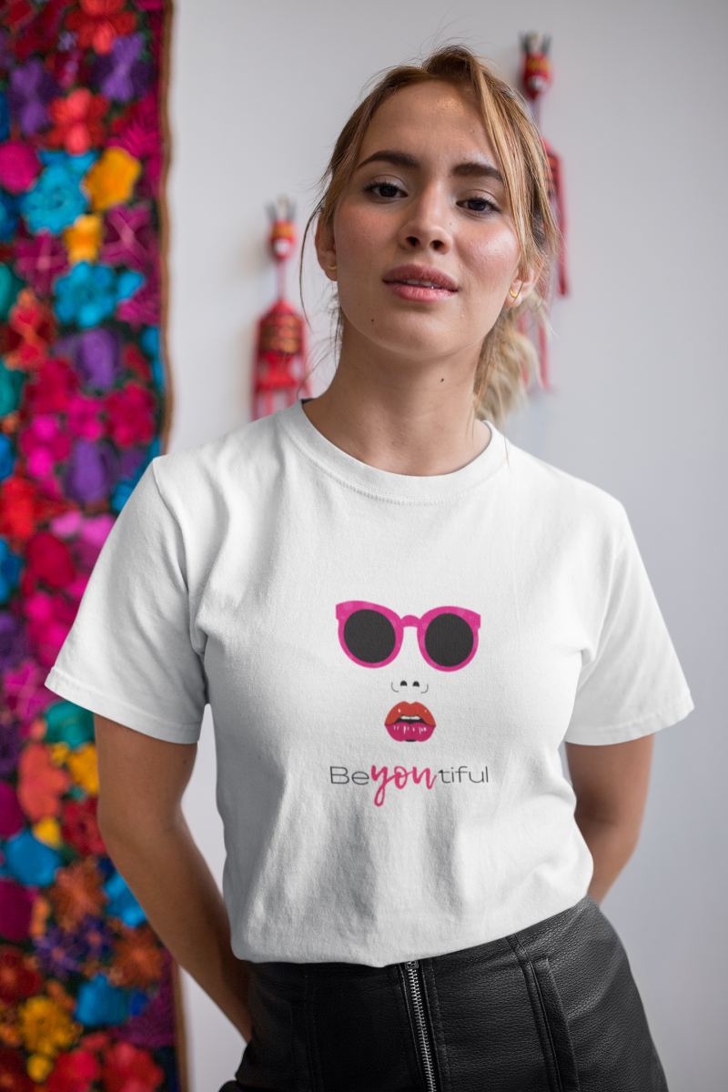Kadın Özel Baskılı Modern Fit %100 Pamuk Bisiklet Yaka T-Shirt