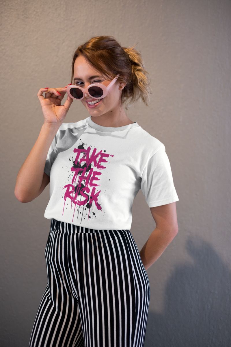 KADIN Özel Baskılı Modern Fit %100 Pamuk Bisiklet Yaka T-Shirt