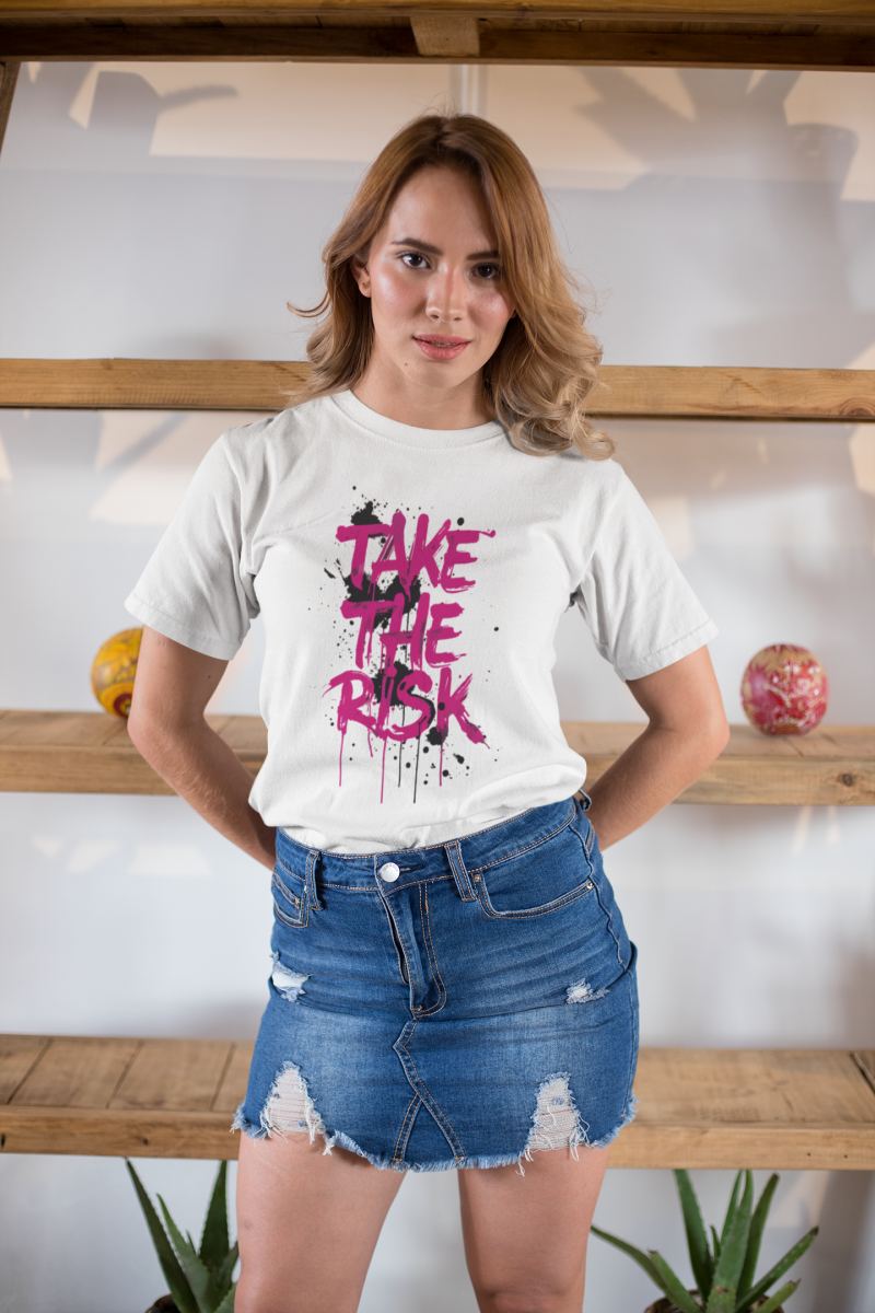 KADIN Özel Baskılı Modern Fit %100 Pamuk Bisiklet Yaka T-Shirt