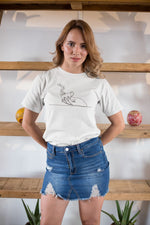 Kadın Özel Baskılı Modern Fit %100 Pamuk Bisiklet Yaka T-Shirt
