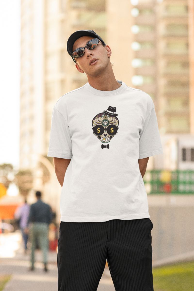 ERKEK Özel Baskılı Modern Fit %100 Pamuk Bisiklet Yaka T-Shirt