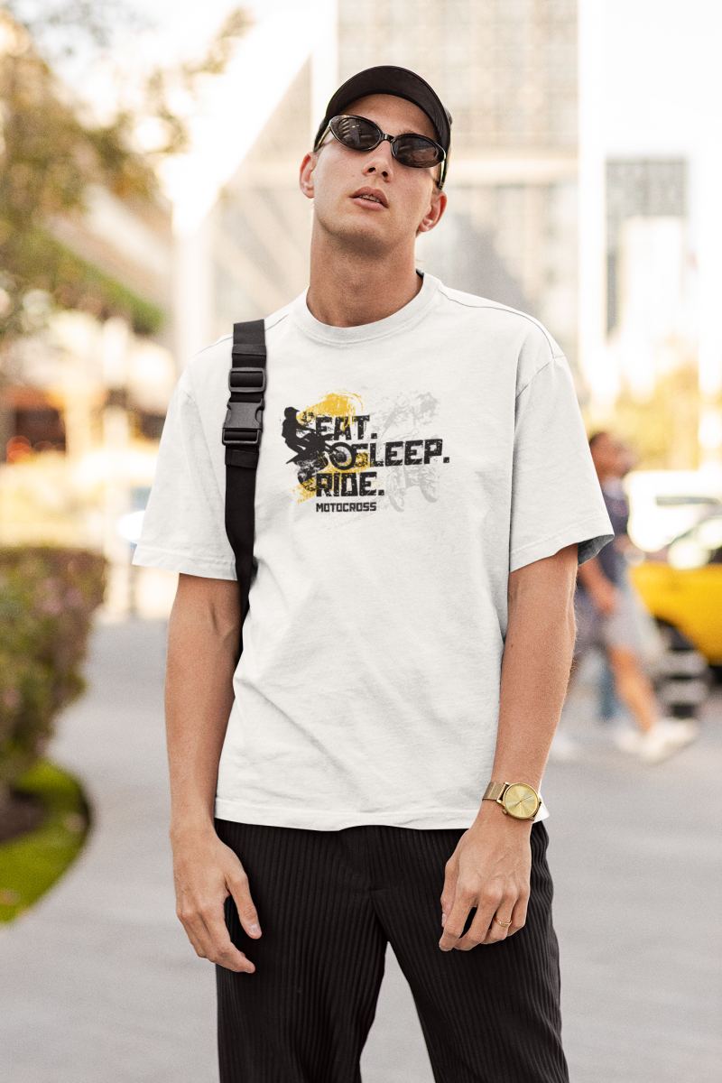 ERKEK Özel Baskılı Modern Fit %100 Pamuk Bisiklet Yaka T-Shirt