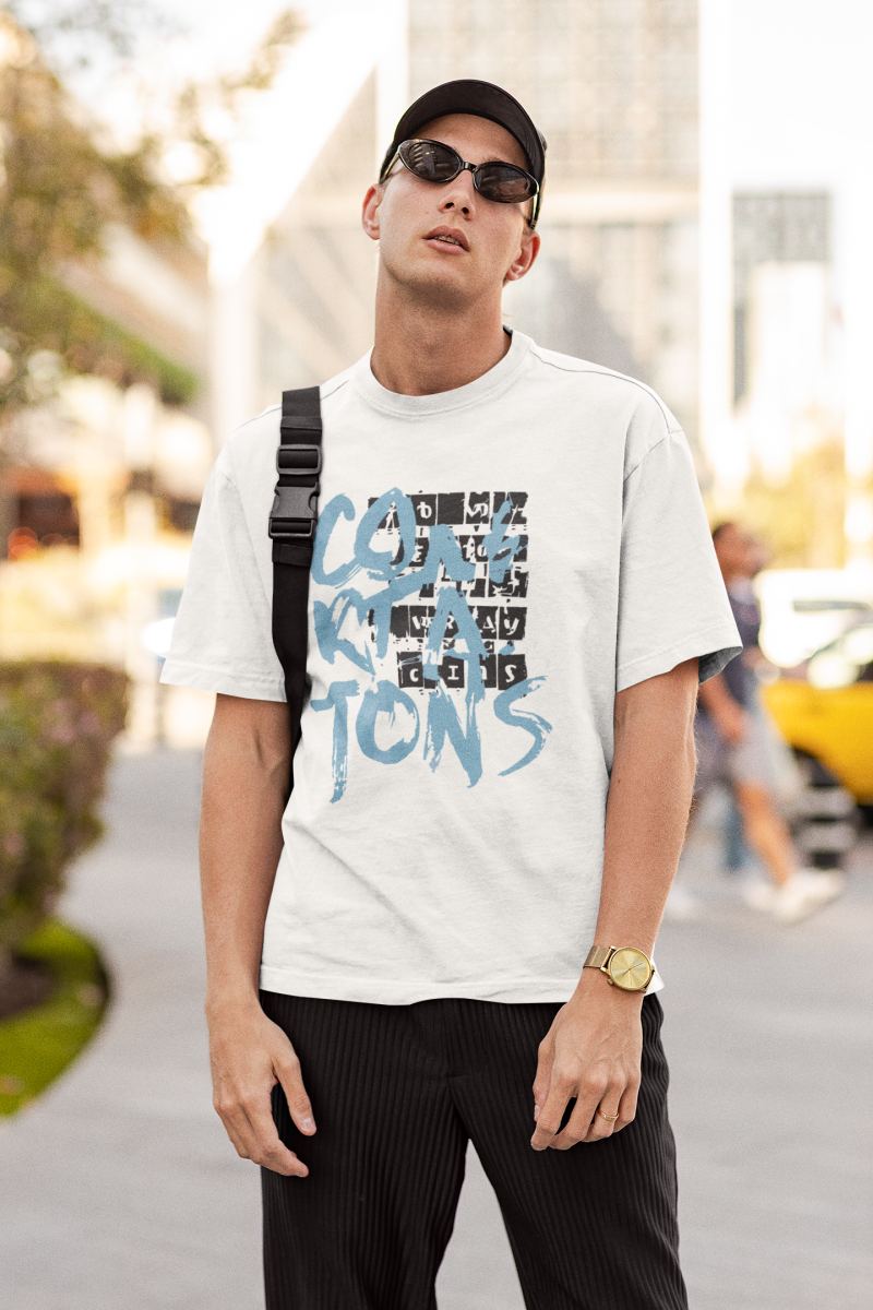 ERKEK Özel Baskılı Modern Fit %100 Pamuk Bisiklet Yaka T-Shirt