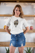Kadın Özel Baskılı Modern Fit %100 Pamuk Bisiklet Yaka T-Shirt
