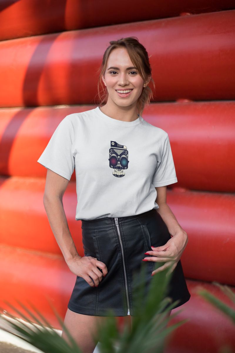 Kadın Özel Baskılı Modern Fit %100 Pamuk Bisiklet Yaka T-Shirt