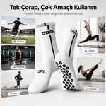 Kaydırmaz Futbol Çorabı Beyaz | Bilek Destekli, Denge ve Tutuş Sunan Spor Çorabı