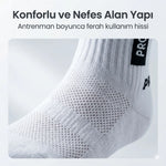 Kaydırmaz Spor Çorabı Beyaz | Nefes Alan, Bilek Destekli, Güçlü Tutuşlu Performans Çorabı