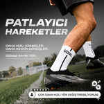 Kaydırmaz Futbol Çorabı Beyaz | Bilek Destekli, Denge ve Tutuş Sunan Spor Çorabı