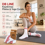 DB LINE Kaydırmaz 4'lü Pilates Yoga Çorabı Pamuklu Silikon Tabanlı Barre Stüdyo Spor Çorabı