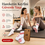 DB LINE Kaydırmaz 8'li Pilates Yoga Çorabı Pamuklu Silikon Tabanlı Barre Stüdyo Spor Çorabı