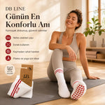 DB LINE Kaydırmaz 8'li Pilates Yoga Çorabı Pamuklu Silikon Tabanlı Barre Stüdyo Spor Çorabı