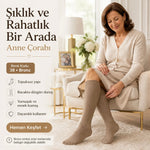 Kadın 70 Denye 6'lı Kalın Anne Çorabı Dizaltı Topuksuz Esnek Günlük Kullanım Çorabı Ten Siyah Bronz Vizon