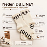 DB LINE Kaydırmaz Pilates Yoga Çorabı Pamuklu Silikon Tabanlı Barre Stüdyo Spor Çorabı